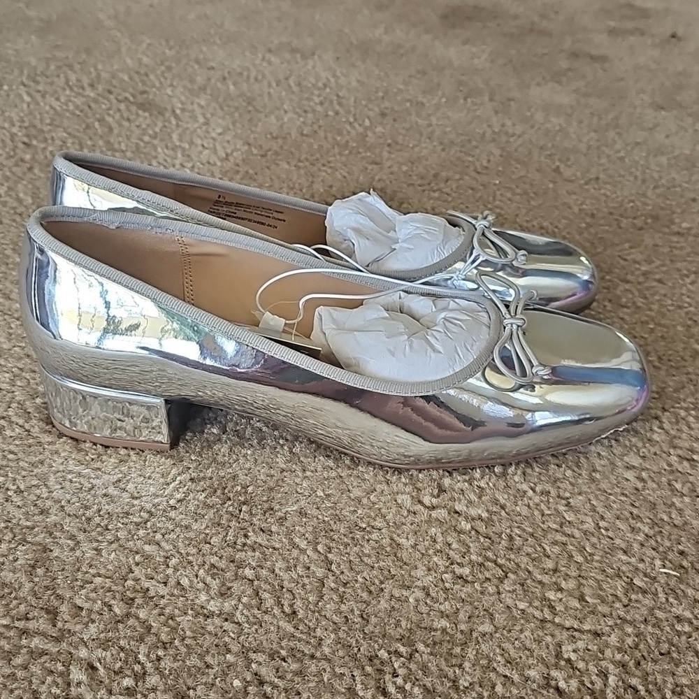 A New Day Women's Silver Ballet Pumps Size 9 - Picture 3 of 5